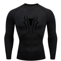 New Compression Shirt Men Fitness Gym Super Hero Sport Running T-Shirt Rashgard Tops Tee Quick Dry Short Sleeve T-Shirt for Men S black