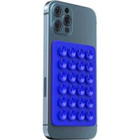 Joom Support de téléphone à ventouse en silicone support mural multifonctionnel à ventouse carré antidérapant support de coque simple face autocollant arrière bleu