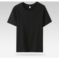 Cotton Solid Colors Blank T Shirts Mens Women Short Sleeve Daily Tees Casual Regular Fit Summer Basic O-neck Tops 5XL black