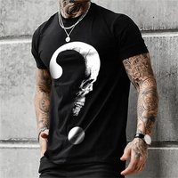Men's T-shirt Summer Fashion Skull Theme 3d Men Cool Street Print Tshirt Horror Series Tough Short Sleeve Men Large Size Top Tee - T-shirts L gray