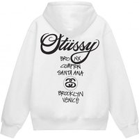 Stusy 2026 Basic Men's Fleece Hoodie – Quality Pullover Sweatshirt L white