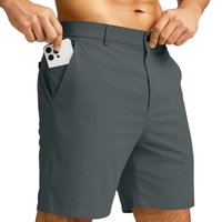 Men Casual Quick Dry Multi Pocket Shorts Relaxed Fit Lightweight Breathable Fabric for Outdoor Activities Travel Work L black