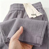 Women's Summer High-Waisted Wide-Leg Pants - Relaxed Fit, Thin, Drapey, Lightweight, Long Style. XL grey