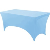 Spandex Tablecloth for Event Wedding Parties Tight Fitted Washable and Wrinkle Resistant Stretch Rectangular Patio Table Cover 5Ft(152x76x76cm) light blue