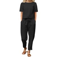 Women's Blouse and Trousers, A Summer Set of Two Objects with Trousers S black