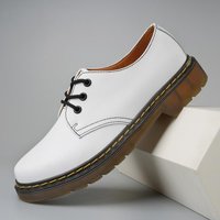 British Style Luxury Outdoor Brand Thick Bottom Oxford Shoes Lace Up Safety Shoes 2024 Fashionable New Couple Style Work Shoes 44 white