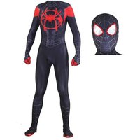 Breathable And Stretchable Spider Miles Morales Costume For Kids And Adults black