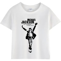 Kids Michael Jackson Rock N Roll T-Shirt Children's Fashion Crew Neck Top Summer Casual Clothes for Baby Boys And Girls 130 black