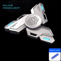 Fidget Spinner aus Metalllegierung, leuchtend, langlebig, Fingerspitzen-Gyro, EDC-Kreisel, Stressabbau-Spielzeug für Erwachsene und Kinder, Geschenke blue