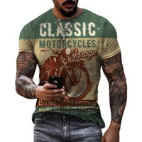 2022 Summer Vintage Men's T Shirt 3d Retro Motorcycle Oversized Tshirts For Men Clothing Biker Racing T-shirts Motor Tees Tops 5XL gray