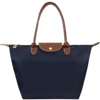 New Nylon Beach Tote Bag Fashion Womens Handbag Tote Oxford Shoulder Bags Female Waterproof Dumplings Folding Shopping Bag 2024 S dark blue
