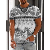 Vintage Ethnic T-shirt 3D Print Clothing O-neck Men Tops Oversized Short Sleeve Tee Summer Loose Male Streetwear Mens Clothes XL gray