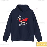 Fly Atlantic Princess Diana Sweatshirt Retro 80s Sporty Crewneck Winter Clothes Women Aesthetic Sweaters Casual Long Sleeve Tops S black