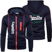 Men's Printed Fleece Hoodie and Sweatshirt Set by SUPERDRY XXL black