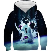 2025 MINISO New Roblox Cartoon Printing 3D Hoodie Boys and Girls Long Sleeve Sweatshirt Spring and Autumn Casual Hoodie 4-14 Years 11-12 Years gray