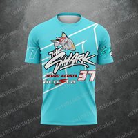 2026 Fashion Pedro Acosta #37 The Shark MotoGP T-shirt Men's Adults Teal Green Quick Drying Casual Motorsport Racing Fan T-shirt XXL blue