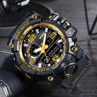 New Sport Relogio Men's Watch Waterproof Military Men's Watches Multifunctional With Dual Display Luminous yellow