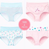 High Waist 4Pcs/Set Cotton Panties Women Underwear Briefs Female Lingerie Plus Size M-5XL XXL white