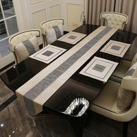Bieżnik na stół jadalny Boże Narodzenie Nowoczesny Elegancki Luksusowy Ślubny Flanelowy Bieżnik na stół z frędzlami Na Imprezę Dekoracja domu tablerun