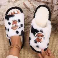 Home Slippers, Comfortable and Warm Open Toed Soft Plush Shoes, Solid Color Indoor Floor Slippers 36-37 black