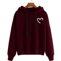 2025 autumn and winter European and American clothing fleece hooded women's sweater 4XL burgundy