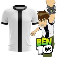Anime Omnitrix Ben10 Cosplay T-Shirts 3D Ben Tennyson Print Kids Cartoon Tee Summer Men Women Harajuku Short Sleeve Top XXS white