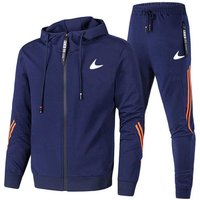 Women Fashion brand sportswear long sleeved sweater and jogging pants set 2 pieces,running spring 3XL blue