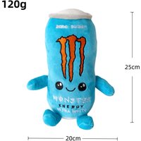 New Cute Monster Energy Can Plush Toy Simulation Energy Drink Can Stuffed Doll Cute Cartoon Beverage Figure Home Sofa Decor Collectible Gift for Fans 25cm