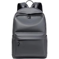 New Fashion Men Leather Backpack Black School Bags for Teenager Boys 15.6 Inch Laptop Backpacks Mochila Masculina High Quality gray