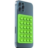 Joom Support de téléphone à ventouse en silicone support mural multifonctionnel à ventouse carré antidérapant support de coque simple face autocollant arrière vert