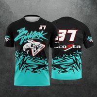 2026 Fashion Pedro Acosta #37 The Shark MotoGP T-shirt Men's Adults Teal Green Quick Drying Casual Motorsport Racing Fan T-shirt 5XL blue