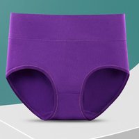Comfortable and minimalistic Plus Size Cotton Underwear for Women with High Waist and Abdominal Contraction 200kg Mom Fat 5XL dark purple