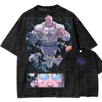 Invincible Anime Lover Washed T-shirt Year round clothing high quality personality Clothes Plus Size Unisex New Model Couples tee S gray