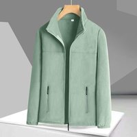 Women's Polar Fleece Zipper Cardigan Jacket Embroidered Letters Warm Double-sided Plush Sweatershirt Thick Warm Coats Sportshirt M green