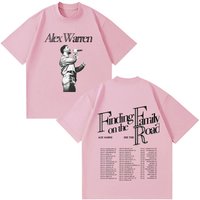Alex Warren 2026 Tour Graphic Merch T Shirts Unisex Unisex Fashion Vintage Tshirts Short Sleeve Cotton Loose Gothic Punk T Shirts 4XL pink
