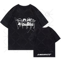 LNGSHOT Member Graphic T-Shirt Ohyuan Woojin Louis Ryul Kpop Fashion Retro Shirt Summer Men Women Beach T-shirt 3XL gray
