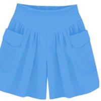 Women Fashion Summer Loose Casual Shorts Elastic Waist Beach Shorts Solid Color Breathable Wide Legs Pants XXXXXXL blue