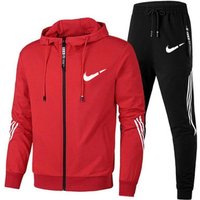 Spring & Autumn Men's Versatile Sports Hoodie Set: Breathable Zipper Sweatshirt Jogging Suit.