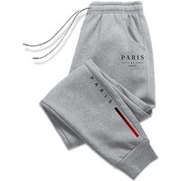 New Arrival Paris Printed Sweatpants for Men High Grade Male Home Outdoor Casual Sports Jogger Pants Urban Fashion Trousers 3XL grey