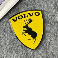 Moose Shield Car Emblem Badge 3D Metal Sticker for Volvo XC60 XC90 S60 S90 V60 XC40 V50 Auto Fender Trunk Exterior Accessories yellow