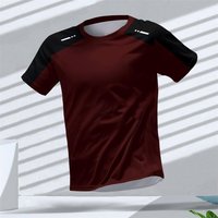 Gym Summer Quick Dry Breathable Men's T Shirt Outdoor Run Fitness Sports Short Sleeve Casual O-Neck Men Gym Sportswear T-Shirt L gray