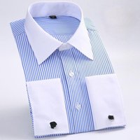 6XL Men's French Cuff Dress Shirt Long Sleeve Winged Collar Dress Shirt Men's Wingtip Tuxedo Formal Shirts Party Dinner Wedding 3XL white