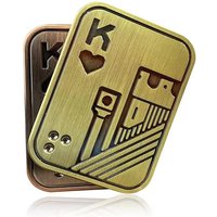 1 Stück Poker A K Metall Push Poker EDC Fingerspitzen Gyro Spielzeug Dekompression Metall Zweischichtige Pokerkarte Büro Freizeitspielzeug Finger Rotator black