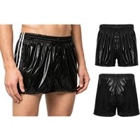 S-3XL Mens Sports Swimming Shorts Waterproof Fabric Elastic Drawstring Waistband Integrated Briefs for Workout Wrestling XXL black