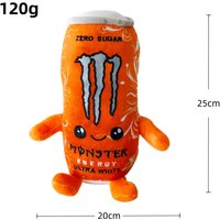 New Cute Monster Energy Can Plush Toy Simulation Energy Drink Can Stuffed Doll Cute Cartoon Beverage Figure Home Sofa Decor Collectible Gift for Fans 25cm green