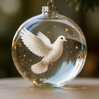 Natures Birds Crystal Glass Christmas Tree Ornament Set With Plastic Material For Holiday Decor Pigeon gray