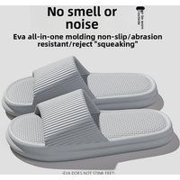 Women Summer Concise EVA Slippers Men Soft Home Slides Couples Bathroom Non-slip Sandals Adults Comfortable Outdoor Beach Shoes 44-45 grey