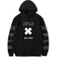 XPLR Hoodie Printed Sam And Colby Hoodies Sweatshirts Men Women Hoodie Casual Sweatshirt Sam And Colby Pullover Fleece Hoodie XXL black