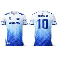 2026 Scotland Flag Print T-Shirt Summer Breathable Quick-Drying Sports Soccer Jersey Men's Everyday Training Apparel Fan Gift L white