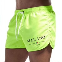 2025 Summer Men's Beach Shorts Urban Print Beach Trunks Jogging Casual Pants Quick Drying Swimming Homme Surf Lightweight Shorts 2XL green